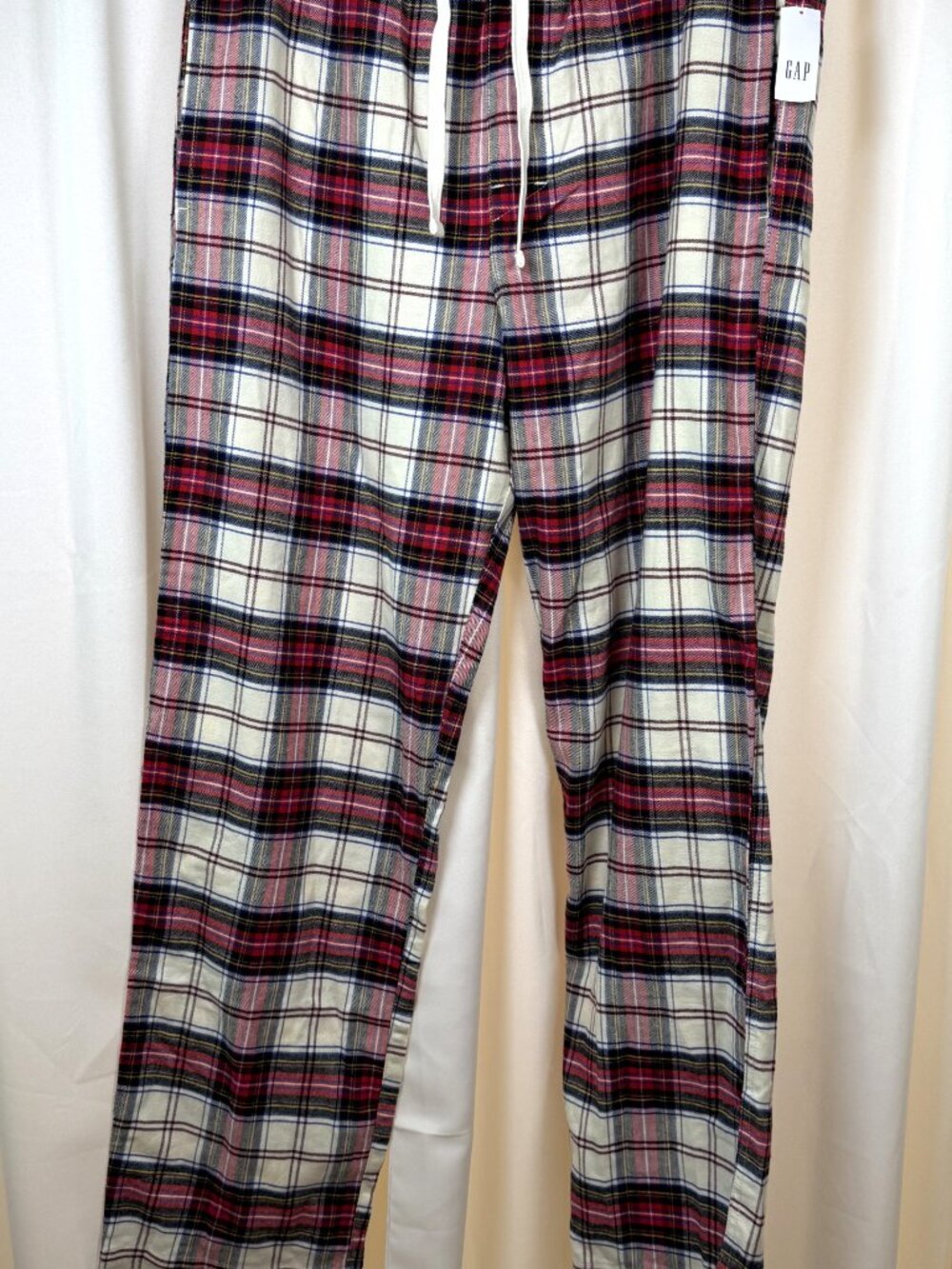 NWT Women's Gap Drawstring Plaid Flannel Pajama Lounge Pants Size Large